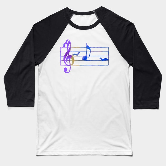 Ferrets Art Music Baseball T-Shirt by TheJollyMarten